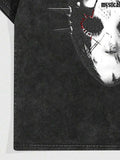ROMWE Goth Men Mask Print Round Neck Short Sleeve T-Shirt