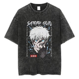 Men Vintage T-shirt Harajuku Anime Graphic Print T-Shirt
