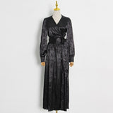 Bohemian Dress Fashion V-neck Design Tied Dress