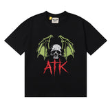 Gallery Dept T-Shirt Demon Skull Bronzing Letter Short Sleeve T-Shirt