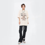 After Prom Shirt Women's Letter Short-Sleeved T-shirt Men's and Women's round Neck Cotton Half Sleeve Top