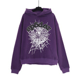 Sp5der Hoodie & Sweatpants 2 Piece Set Spider Web Three-Dimensional Foaming