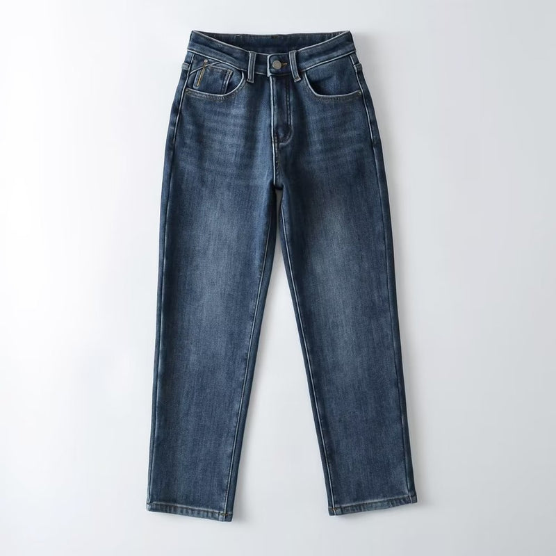 Women Jeans Casual Stretch Fleece