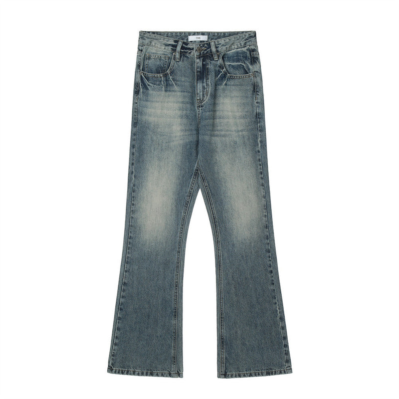 Men Jeans Bell-Bottom Pants Loose