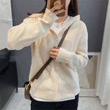 Women Knitted Cardigan Simple Knitting Cardigan Jacket