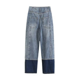 Women Jeans Loose Stitching