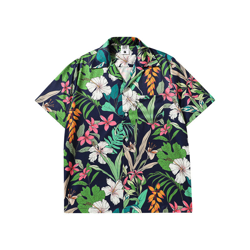 Short Sleeve Shirt Hawaii Full Print Loose Beach Vacation