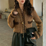Women Knitted Cardigan Temperament Knitted Small Figure