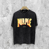 Purple Brand Distressed T Shirts Short Sleeve