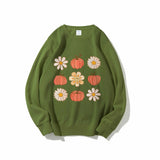 Flowers And Pumpkins Sweatshirt Pumpkin Fall Tee Cozy Autumn