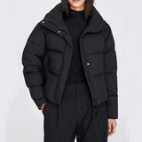 Women Cotton Coat Graceful Stand Collar Lazy Coat