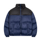 Men Cotton Padded Jacket Coat Vintage Stand-up Collar Cotton-Padded Clothes Ins Casual Winter Loose and Warm Bread Coat