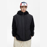 Unisex Coat Stitching Lamb Wool Warm and Loose Cotton-Padded Coat