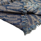 Kapital Jack Kapital Vintage Hitian Hehong Feather Jacquard Tassel Cotton Lapel Denim Jacket Casual Coat