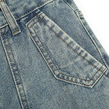 Men Jeans Personality Design Workwear with Pocket Bell-Bottom Pants