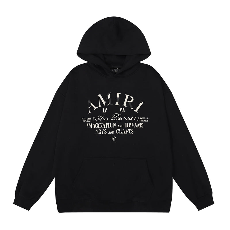 Amiri Hoodie Letter Print Hooded Sweater Loose Men and Women