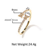 Bracelet Double Butterfly Bracelet Hip Hop Copper Set Zircon Opening St. Valentine's Spectrum