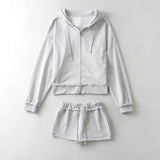 Women Hoodie Short Sports Suit