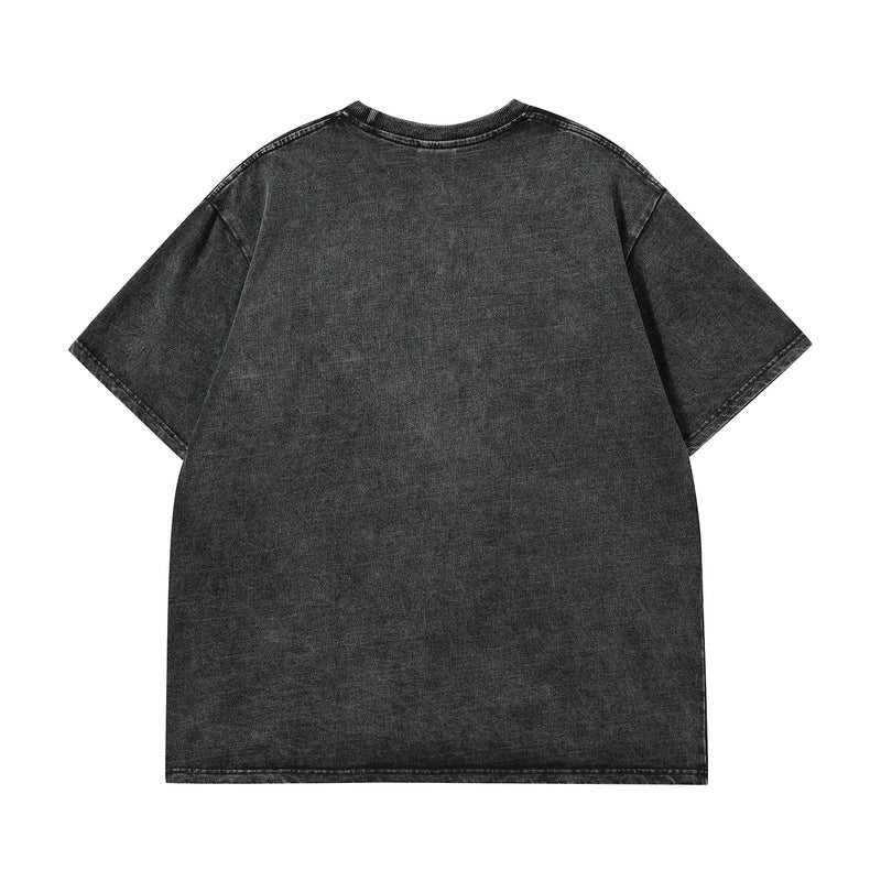 Men T-Shirt Portrait Printing Distressed