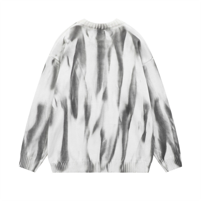 Men Sweater Tie-Dye Sweater Loose-Fitting Casual round-Neck