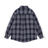 Men Long Sleeved T Shirt Plaid Long Sleeve Shirt Men's Spring and Autumn Leisure Bow Sleeve Shirt