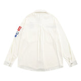 Men Long Sleeve T Shirt Men's Ins Loose Casual Embroidered Lapel Shirt Coat
