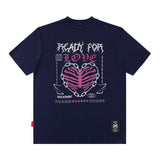 Men T-Shirt Rose Floral Print Oversize All-Match Loose