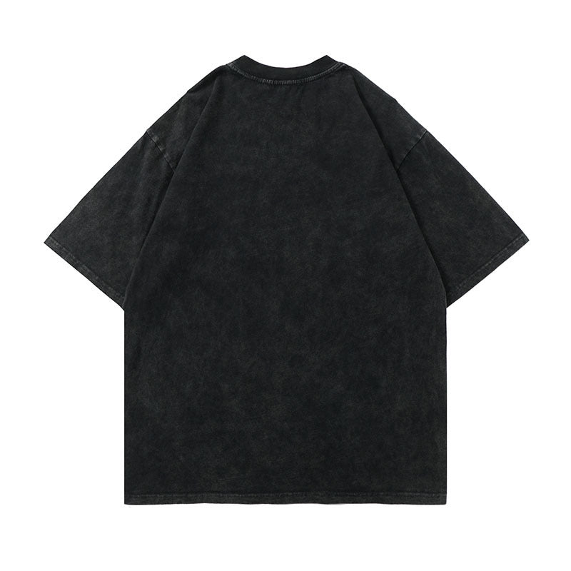 Men T-Shirt Vintage Distressed Death Print Oversize