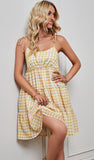 Women Dress Summer Plaid Sling Dress