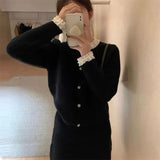 Women Knitted Cardigan Temperament Knitted Lace