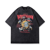 Men T-Shirt Vintage Printed Distressed Short Sleeve T-shirt