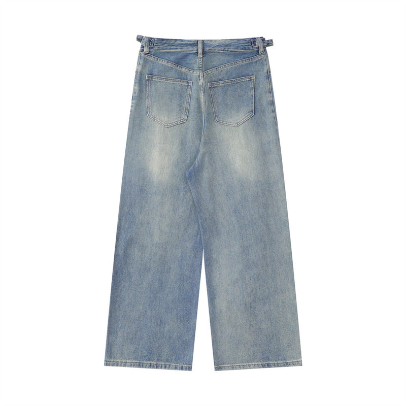 Men Jeans Hole Retro Loose Casual All-Match Wear