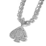 Jewelry peach heart pendant copper inlaid zircon trend hiphop Spectrum St. Valentine's Far East