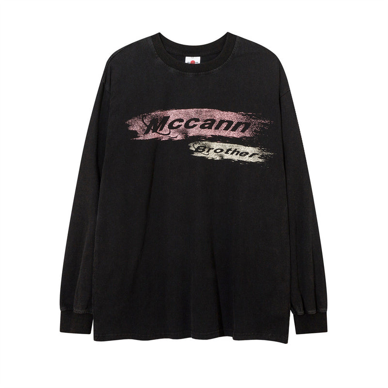 Men Long Sleeve T-Shirt Hawaiian Coconut Tree Pattern
