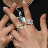 Rings ins Wind Clover Ring Copper with Zircon Spectrum St. Valentine's