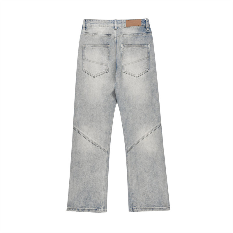 Men Jeans Zipper Pocket Stitching Multi-Pocket