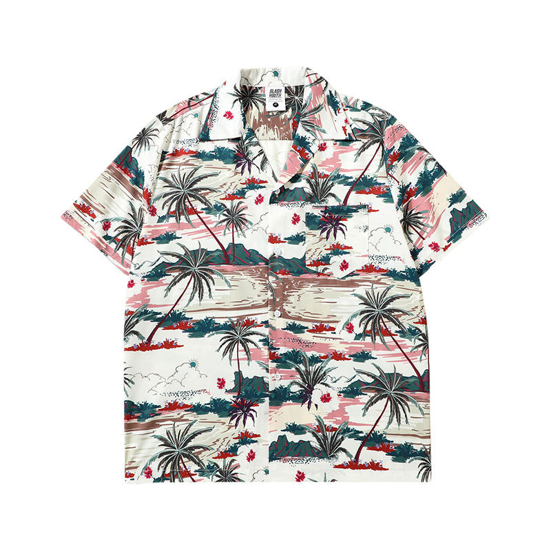 Short Sleeve Shirt Hawaii Printed Shirt Leisure Versatile Holiday