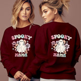 Spooky Mama Print Long Sleeve Hoodies Women Autumn Funny Hal