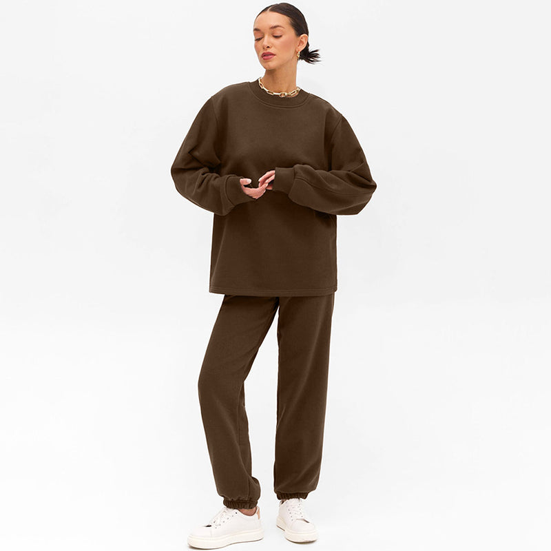 Women Co-Ords Knitted plus Fluff Sweater Leisure Sports
