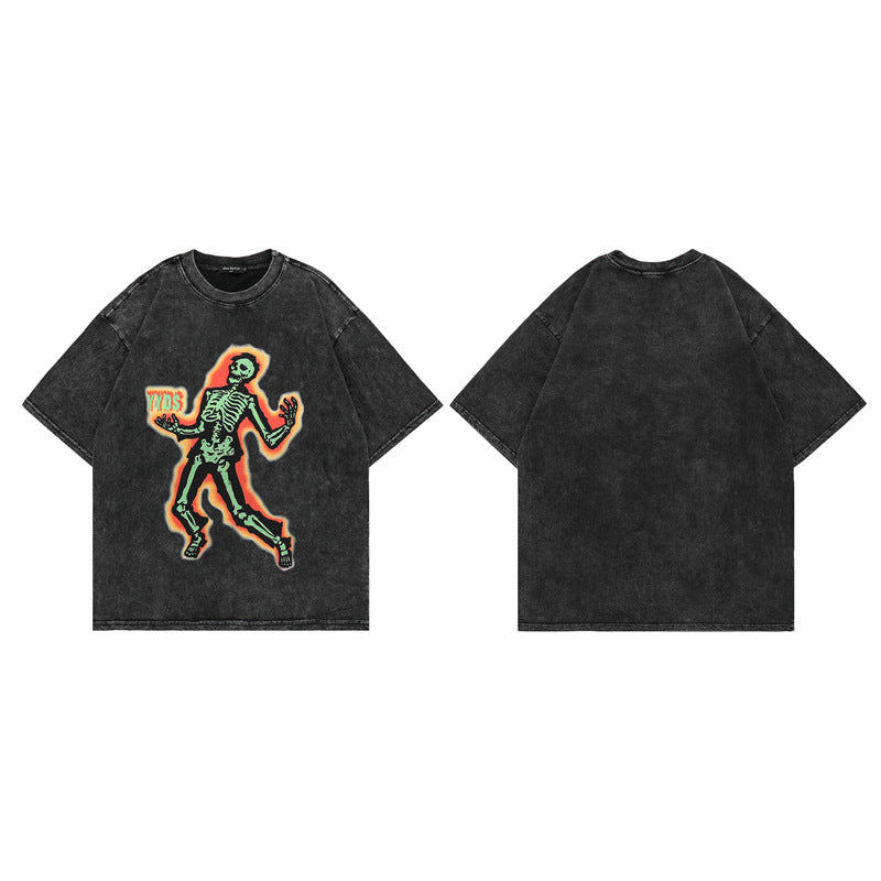 Men T-shirt Retro Short Sleeve T-shirt Men and Women