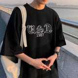 Men T Shirt Summer Cross Heavy Cotton Loose