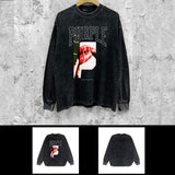 Purple Brand Distressed Long Sleeve Shirt Fashion Distressed Loose Long-sleeved Top