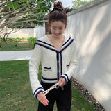 Women Knitted Cardigan Preppy Style Japanese Sweater