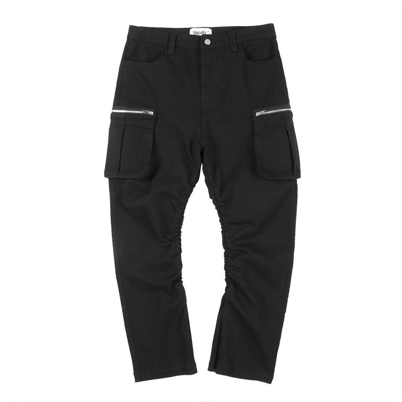 Men Jeans Slit Zipper Workwear with Pocket Pleated