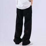 Men Jeans Embroidery Revolver Loose