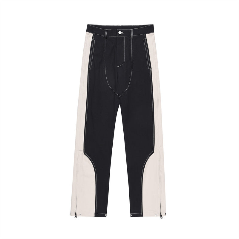 Men Jeans Stitching Trendy Zipper Slit
