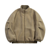 Unisex Coat Double-Sided Lamb Wool Stand-up Collar Cotton-Padded Coat