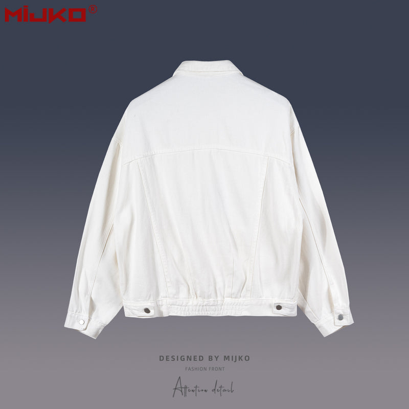 MIJKO Mens Jacket Multi Pocket Loose Jacket Unisex