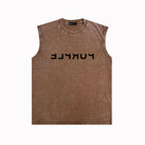 Purple Brand Distressed Tank T Shirts Distressed Sleeveless T-shirt Vest
