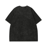 Men T-Shirt Retro Distressed Lightning Print Loose All-Match